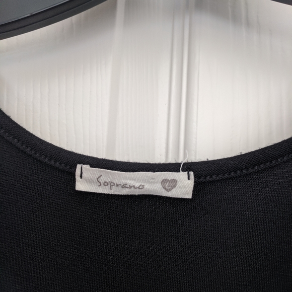 Black Peplum Top with Shoulder Detail - Picture 3 of 4